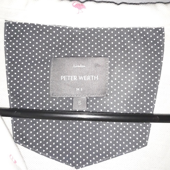 Peter Werth Pink Flamingo Print Mens Polo shirt Small - Picture 8 of 8